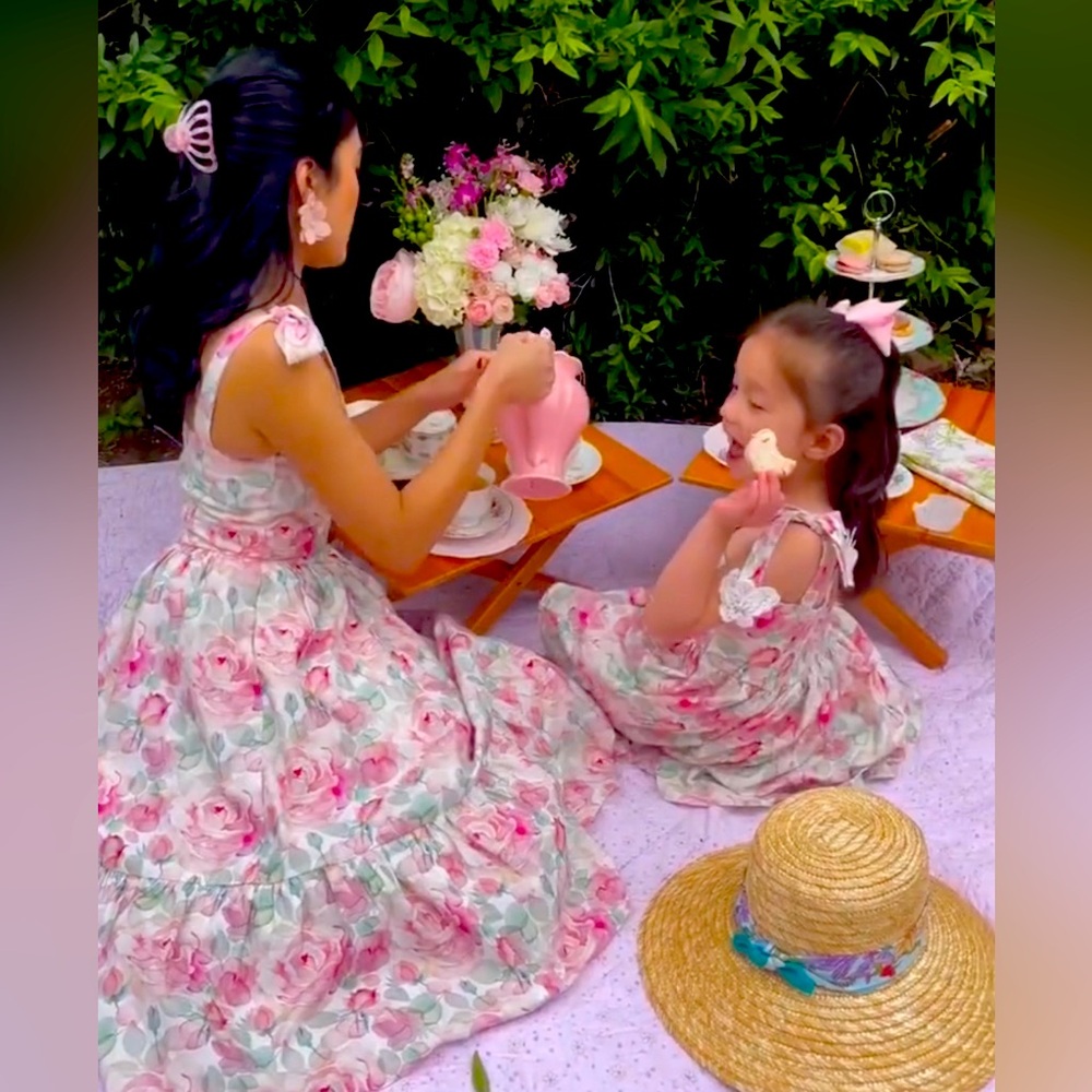 Mome Brand Julia Mid Flowered Dress 100% Cotton